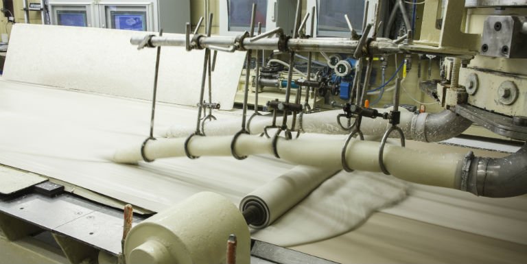 Gypsum plaster board manufacturing